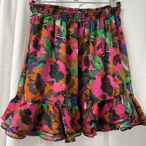 Misa Los Angeles Vibrant Floral A-Line Skirt Size- S NWOT